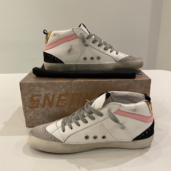 Golden Goose Midstar Sneaker White/Gold sz 38 NIB - Picture 4 of 9